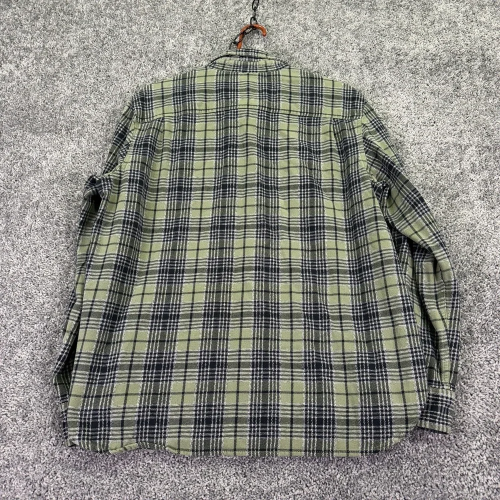 The North Face Shirt Mens Large Green Plaid Flannel Long Sleeve Button Up